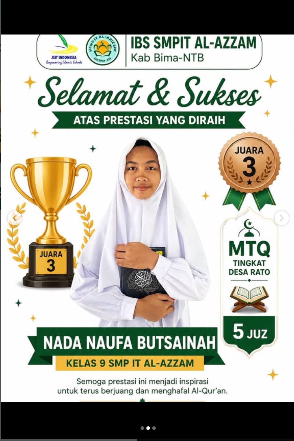 Nada Naufa Butsainah - Juara 3 MTQ